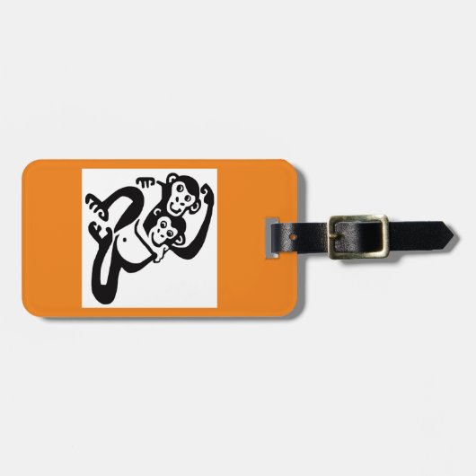 Wangenaffen - BONOBO - Schimpanse - Orange Gepäckanhänger (Vorderseite horizontal)