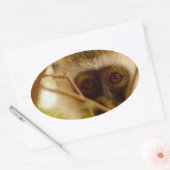 Wangenaffen Ovaler Aufkleber (Umschlag)