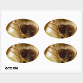 Wangenaffen Ovaler Aufkleber (Blatt)