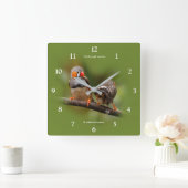 Wangenparadies Zebra Finches Songbirds Quadratische Wanduhr (Zuhause)