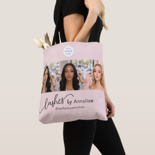 Wangenroter Schrift-Logo-Foto-Wimpernstylist-Studi Tasche