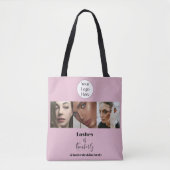 Wangenrotes Schrift-Logo Foto-Wimpernstudio Tasche (Vorderseite)