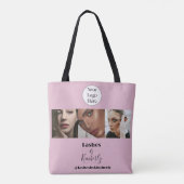 Wangenrotes Schrift-Logo Foto-Wimpernstudio Tasche (Rückseite)