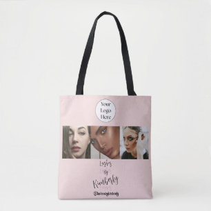 Wangenrotes Schrift-Logo Foto Wimpernstudio Tasche