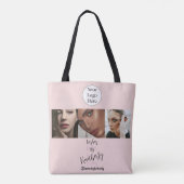 Wangenrotes Schrift-Logo Foto Wimpernstudio Tasche (Rückseite)