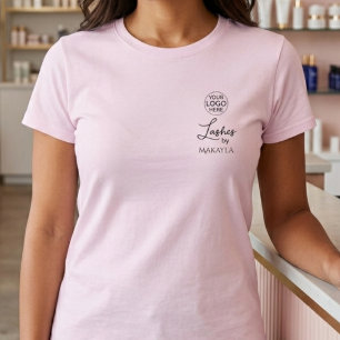 Wangenrotes Schrift-Logo Wimpern Personal T-Shirt