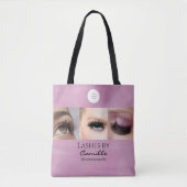 Wangenrotes Schriftlogo Foto-Wimpernstudio Tasche (Vorderseite)