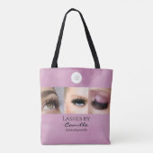 Wangenrotes Schriftlogo Foto-Wimpernstudio Tasche (Rückseite)