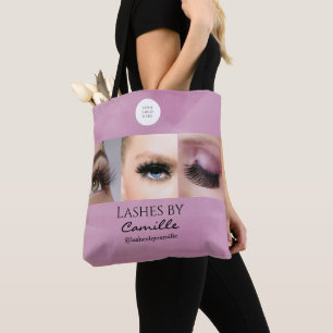 Wangenrotes Schriftlogo Foto-Wimpernstudio Tasche