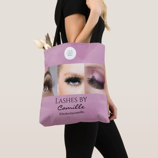 Wangenrotes Schriftlogo Foto-Wimpernstudio Tasche (Von Nahem)