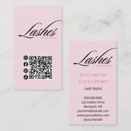 Wangenrotes Schwarz Schrift QR-Code Social Icon Wi Visitenkarte