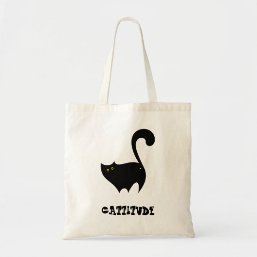 Wangenschwarze Katze mit Cattitude Funny Tragetasche (Vorne)