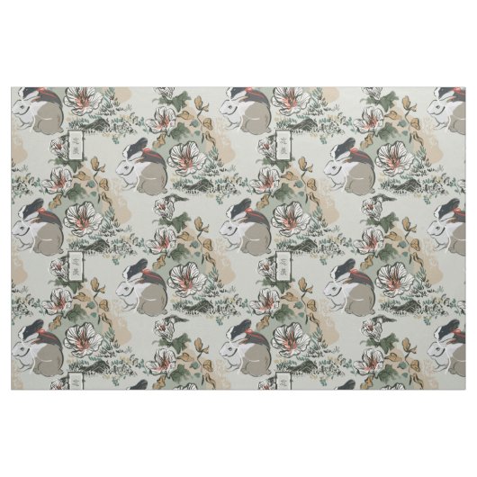 Wangxian Bunny Pattern Stoff (Fat Quarter (45,7 x 55,9 cm))