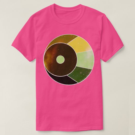 Waning Crescent Moon grün und gelb T-Shirt (Design vorne)