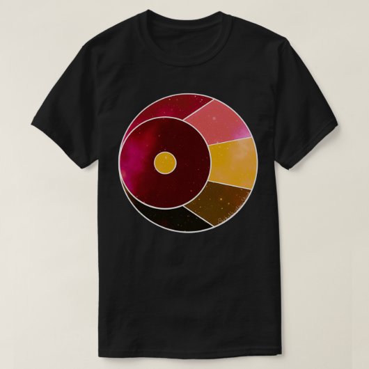 Waning Crescent Moon rot und orange T-Shirt (Design vorne)