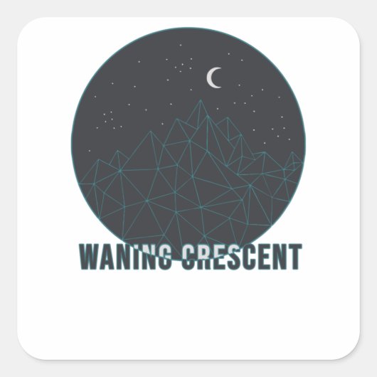 Waning Crescent Quadratischer Aufkleber (Vorderseite)