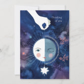 Waning Half Moon Thinking Your Card Dankeskarte (Vorderseite)