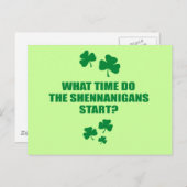 WANN BEGINNT DIE SHENNANIGANER? POSTKARTE (Vorne/Hinten)