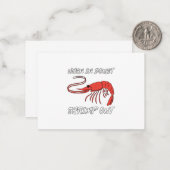 Wann geht Shrimps aus Mitteilungskarte (Vorderseite/Rückseite Beispiel)