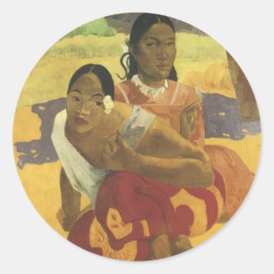 Wann heiratest du? von Paul Gauguin, Vintage Art Runder Aufkleber