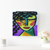 Wann immer die Abstrakte Kunst Quadratische Wanduhr (Zuhause)