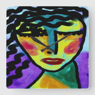 Wann immer die Abstrakte Kunst Quadratische Wanduhr