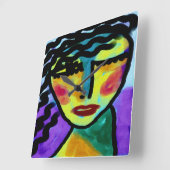 Wann immer die Abstrakte Kunst Quadratische Wanduhr (Winkel)