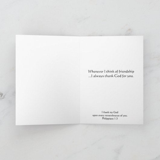 Wann immer ich Gott danke.. Freundschaft Dankeskarte (Innenseite)