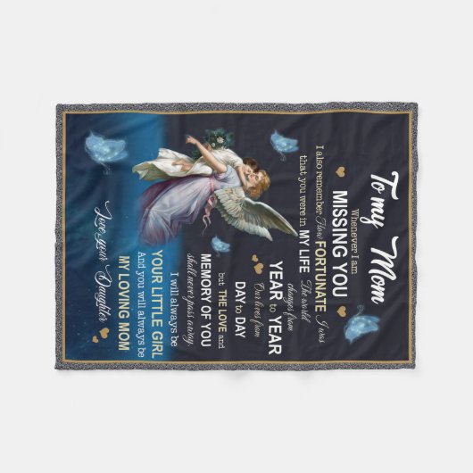 Wann immer ich Vermisst bin, gib du der Mama. Fleecedecke (Vorderseite (Horizontal))