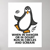 Wann in Gefahr Funny Pinguin Poster (Vorne)