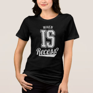 Wann ist die Pause? Lustiger Lehrer Schüler Schule Tri-Blend Shirt