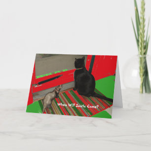 Wann kommt Sankt? Weihnachtskarte Feiertagskarte