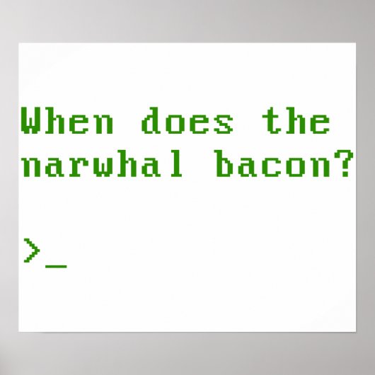 Wann stellt sich die Narwhal Bacon VGA-Reddit-Frag Poster (Vorne)