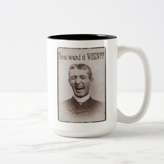 WANN Will du es? Zweifarbige Tasse (Rechts)