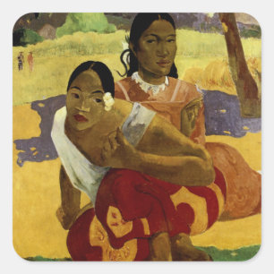 Wann wirst du heiraten? von Paul Gauguin Quadratischer Aufkleber