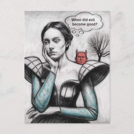 Wann wurde das Böse zu einer guten Frau, die an de Postkarte (Vorderseite)