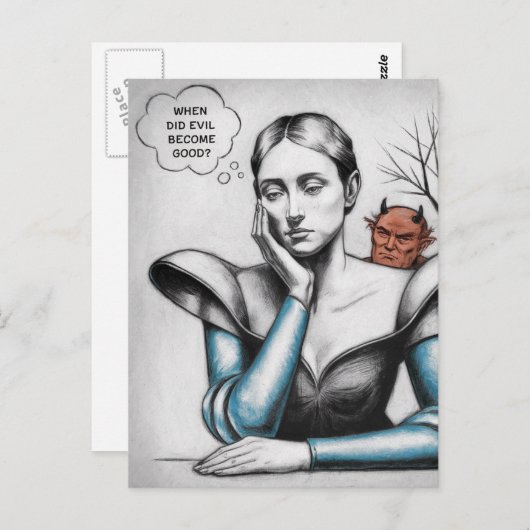 Wann wurde das Böse zu einer guten Frau, die an de Postkarte (Vorne/Hinten)
