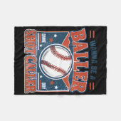Wanna Be A Byller Shot-caller Retro Bysebyll Game Fleecedecke (Vorderseite (Horizontal))