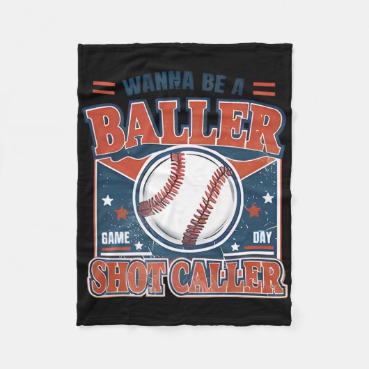 Wanna Be A Byller Shot-caller Retro Bysebyll Game Fleecedecke (Vorderseite)