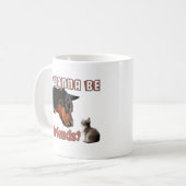 Wanna Be Friends Funny Dog & Cat Design Kaffeetasse (Vorderseite Links)
