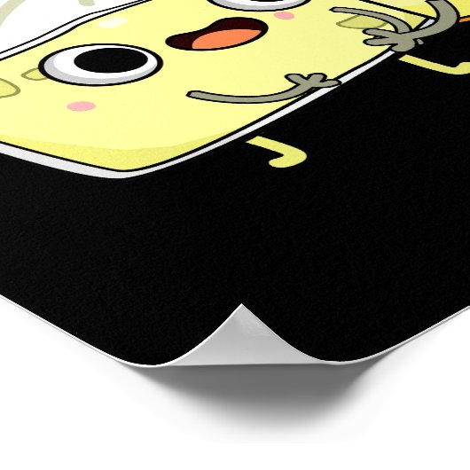 Wanna Curdle Funny Cheese Puns Dark BG Poster (Ecke)