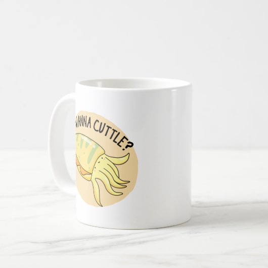 Wanna Cuttle Funny Cuttlefish Pub Kaffeetasse (Vorderseite Links)
