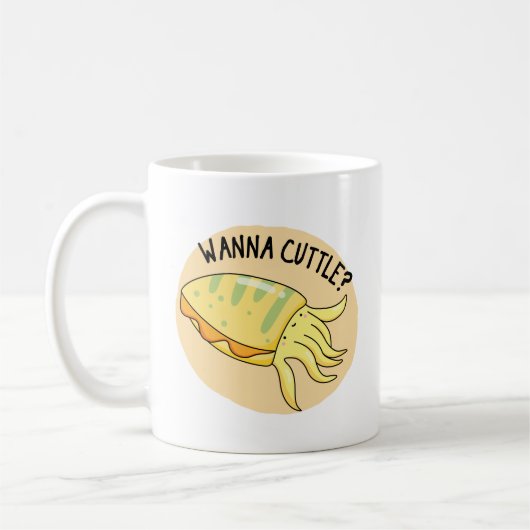 Wanna Cuttle Funny Cuttlefish Pub Kaffeetasse (Links)