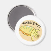 Wanna Cuttle Funny Cuttlefish Pub Magnet (Vorderseite/Rückseite)