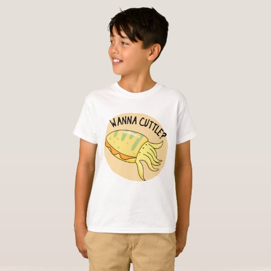 Wanna Cuttle Funny Cuttlefish Pub T-Shirt (Vorne ganz)