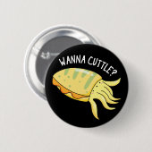 Wanna Cuttle Funny Cuttlefish Puppe Dark BG Button (Vorne & Hinten)