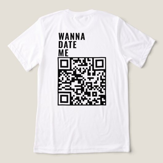 Wanna Date me Custom QR Code Scan Ich habe sein Ge Tri-Blend Shirt (Design Rückseite)