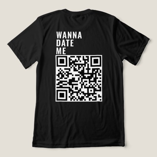Wanna Date me Custom QR Code Scan Ich habe sein Ge Tri-Blend Shirt (Design Rückseite)