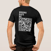 Wanna Date me Custom QR Code Scan Ich habe sein Ge Tri-Blend Shirt (Rückseite)