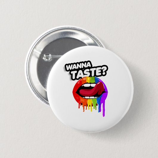 WANNA GESTASTET DEN RAINBOW BUTTON (Vorne & Hinten)